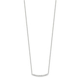 Sterling Silver CZ 18in Curved Bar Necklace